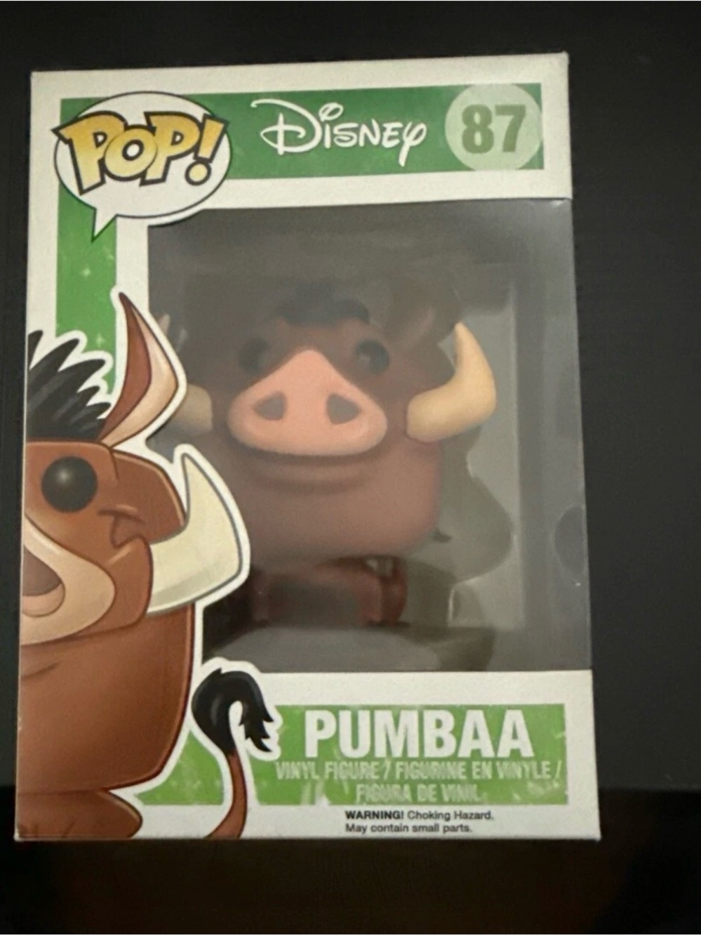 pop Disney Pumbaa Vinyl Figure - Brown, Tan, Black, Pink